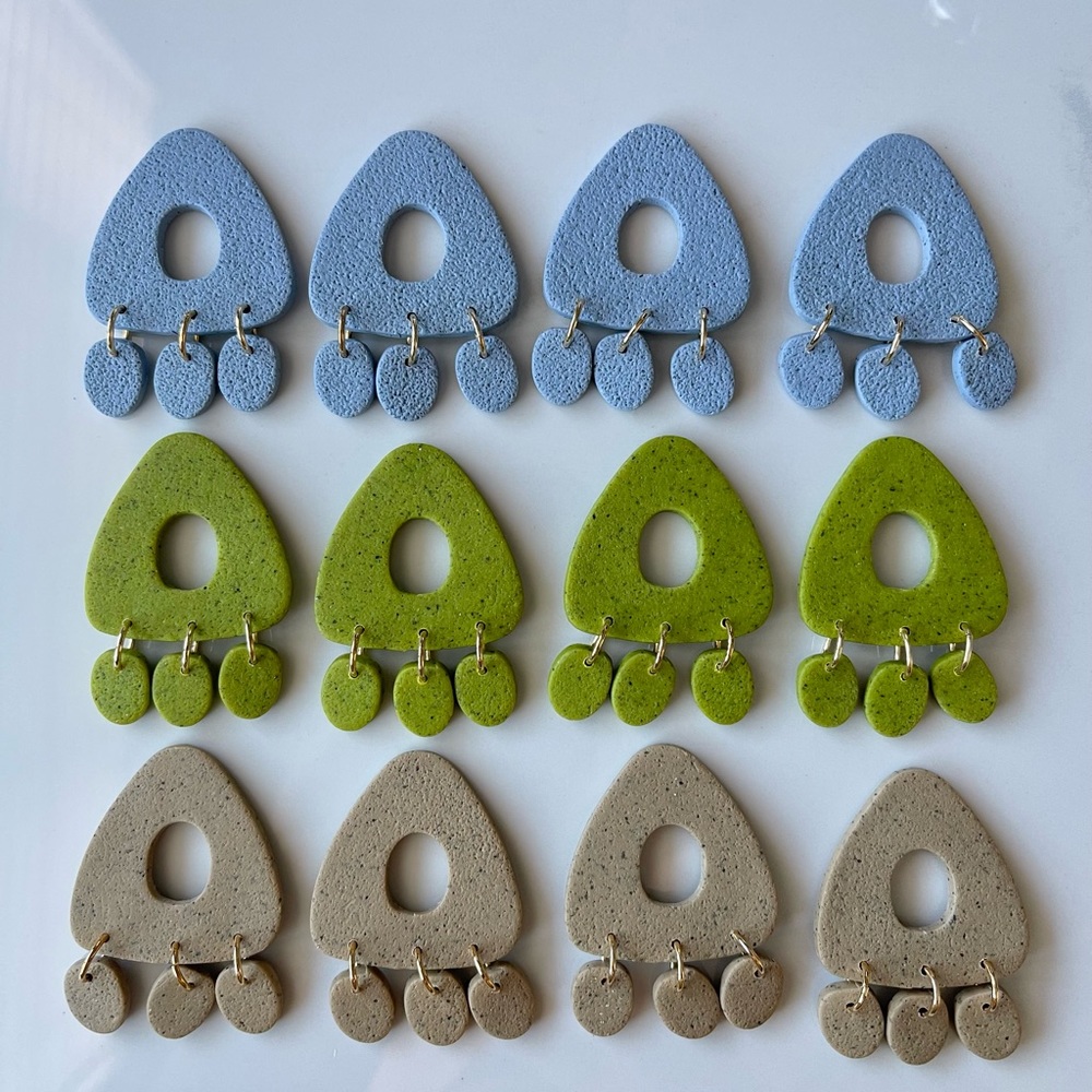 Organic shaped polymer clay earrings